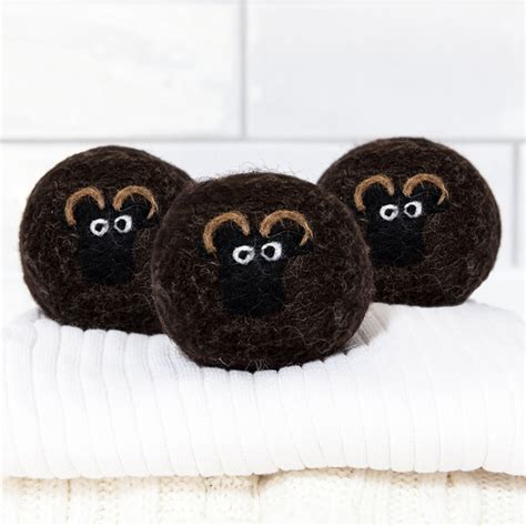 Wool dryer balls, pack of 3 Black Welsh Mountain - Little Beau Sheep