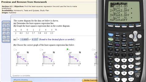 Least Squares Regression Line on the TI83 TI84 Calculator - YouTube