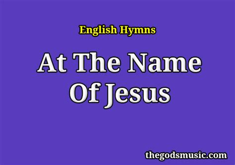 At The Name Of Jesus Christian Song Lyrics