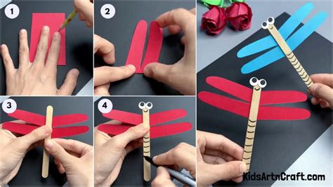 How to make Paper Dragonfly Crafts For School - Kids Art & Craft