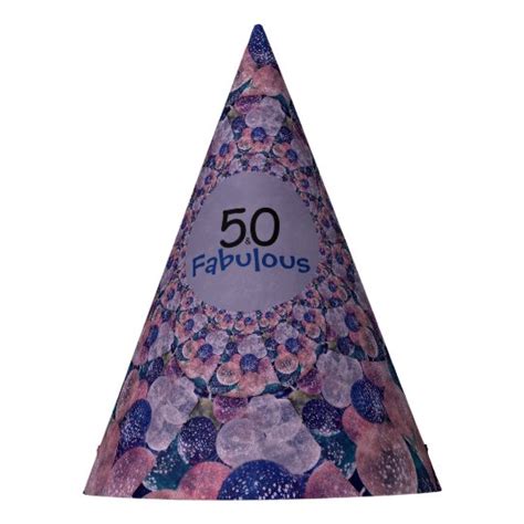 50 and Fabulous Purple Balloons Birthday Party Hat | Zazzle.com