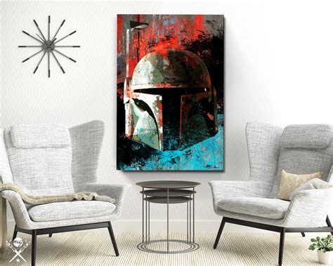 Boba Fett Star Wars Art Boba Fett Helmet Poster Star Wars - Etsy