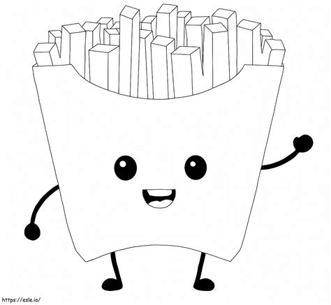 Adorable French Fries coloring page