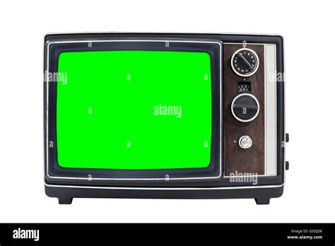 Vintage portable television chroma key Imágenes recortadas de stock - Alamy