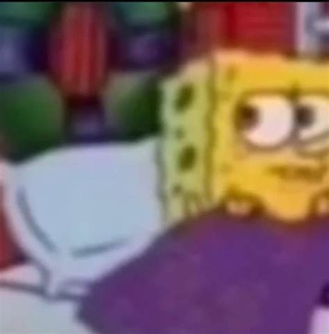 spongebob side eyeing grabbing his blanket | Spongebob funny pictures ...