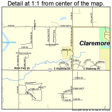 Claremore Oklahoma Street Map 4014700