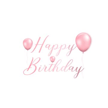 Birthday Party Elements PNG Picture, Pink Birthday Party Font With Celebration Element, Birthday ...