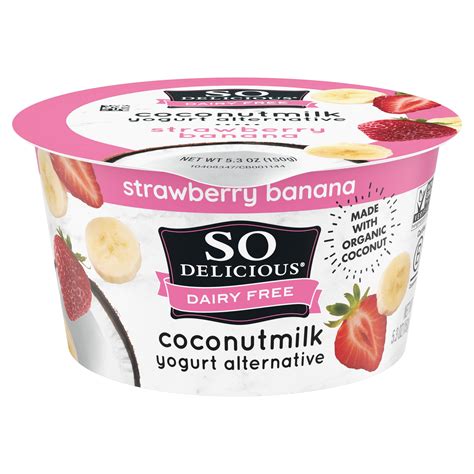 So Delicious Vegan, Dairy Free Strawberry Banana Coconut Milk Yogurt ...