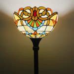 Tiffany Torchiere Floor Lamps 168cm with Lampshade 30cm Leadlight Stained Glass Tiffany Crystal ...