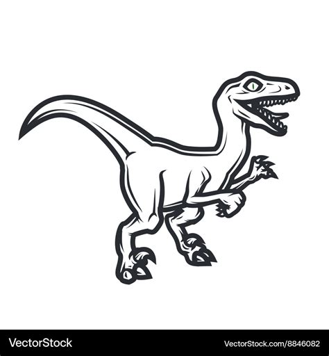 Prehistorical dino logo concept raptor insignia Vector Image