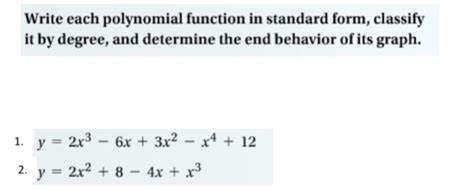 How To Write A Polynomial In Standard Form From A Graph