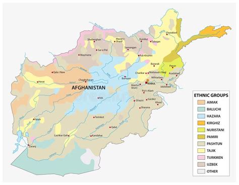 Kaart Van De Etnische Groepen in Afghanistan Vector Illustratie ...