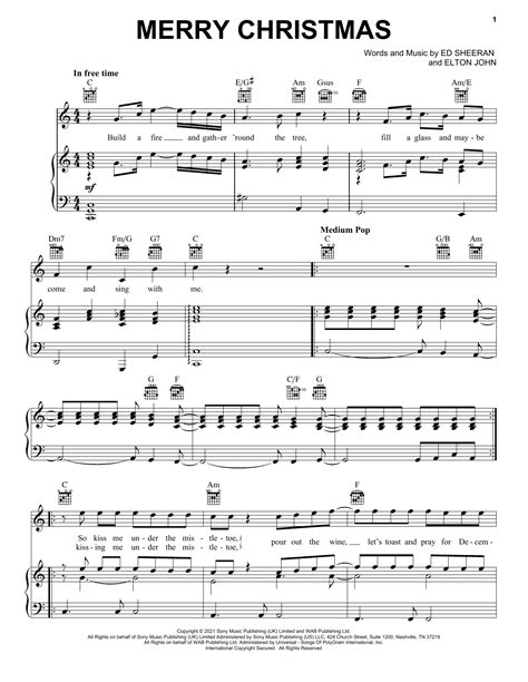 Ed Sheeran & Elton John Merry Christmas Sheet Music | Download PDF ...