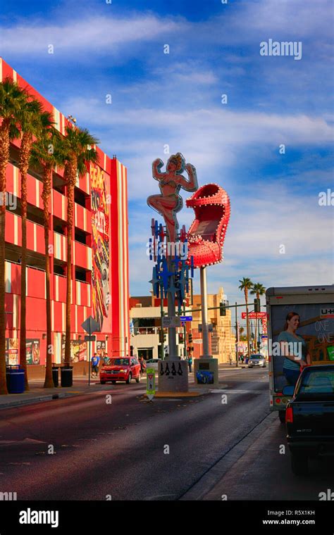 Old neon lit Las Vegas signs on Freemont street in Downtown Las Vegas ...