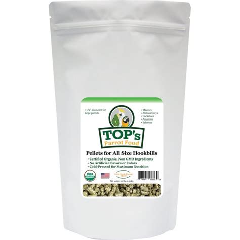 TOP'S PARROT FOOD Organic Pellets Bird Food, 10-lb bag - Chewy.com