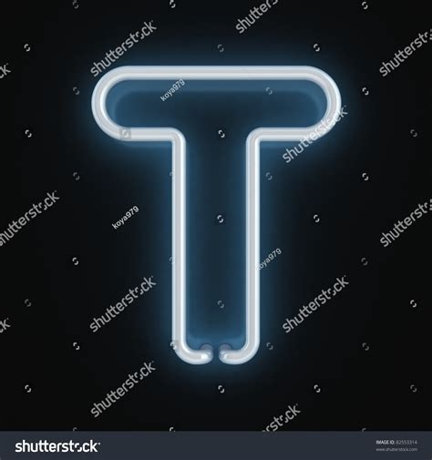 Neon Font Letter T Stock Photo 82553314 : Shutterstock