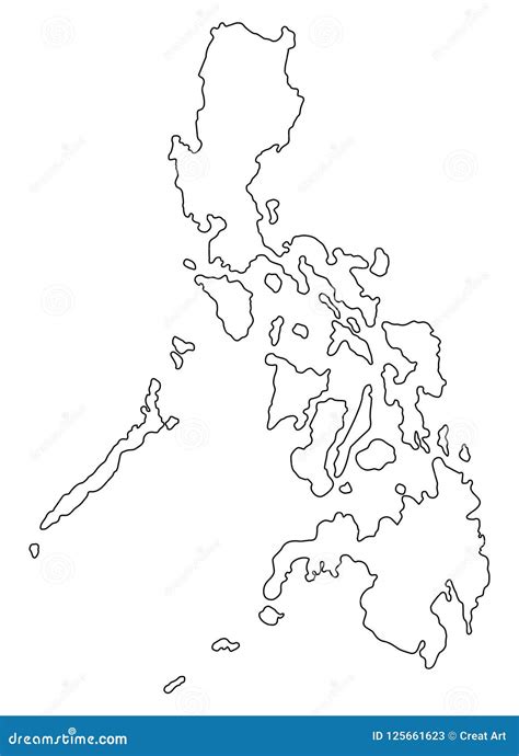 Philippines Map Outline Vector Illustration Stock Vector - Illustration of patriotic, outline ...