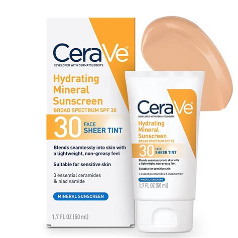 Cerave Hydrating Mineral Sunscreen Sheer Tint SPF 30 50ml