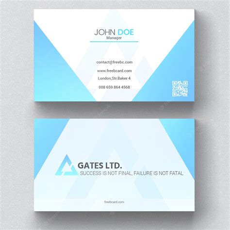 Free PSD | Light blue business card