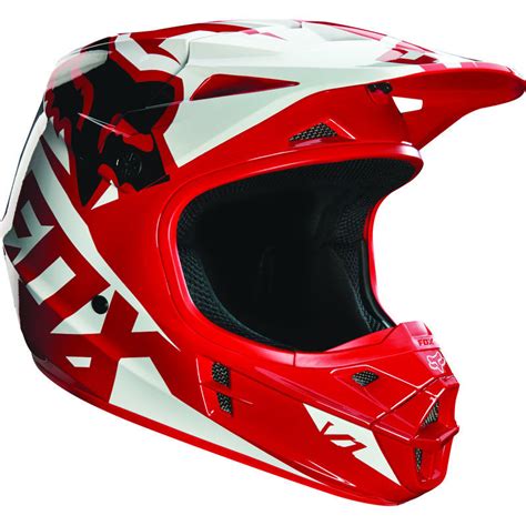 FOX RACING JUNIOR V1 RED / WHITE HELMET MX DIRT BIKE SIZE YOUTH MEDIUM