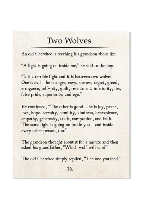 Tale of two wolves cherokee tale native american story etsy – Artofit