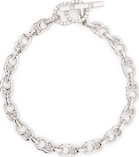 Courbet 18kt recycled white gold CELESTE laboratory-grown diamond clasp chain bracelet - ShopStyle