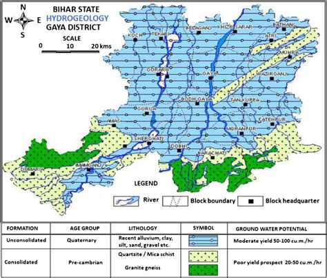 Hydrogeological map of Gaya district (source: CGWB 2013)) | Download Scientific Diagram