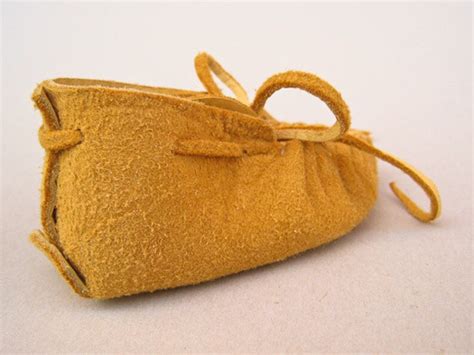 Leather Baby Moccasins Deerskin Slippers Golden Tan Suede - Etsy