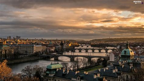 Prague, Czech Republic, Bridges, Town, Vltava River - Beautiful views ...