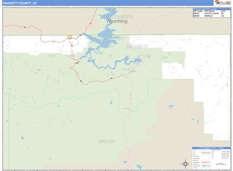 Daggett County, Utah Zip Code Wall Map | Maps.com.com