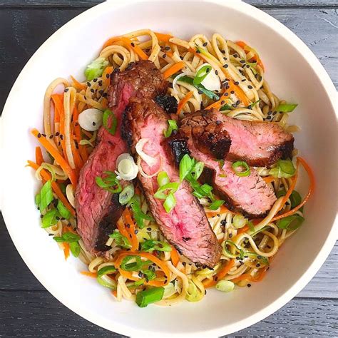 Best Soba Noodle Salad with Grilled Flank Steak Recipe-How to Make Soba ...