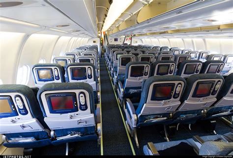 Interior of Air China A330 economy class cabin after the inaugural ...