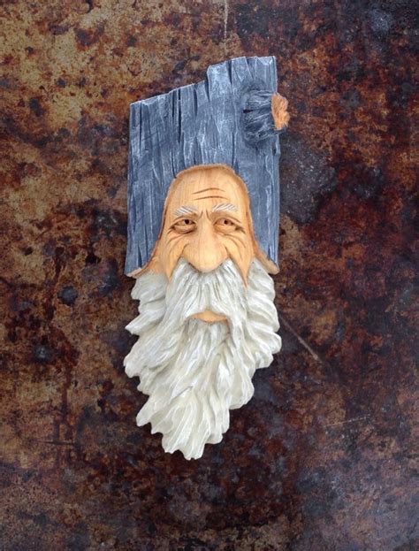 Wood Spirit Ooak Hobbit Wise Old Man Oiriginal Carving Gnome Scott ...