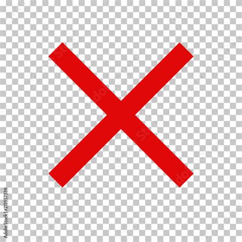 Empty NO symbol, prohibition or forbidden sign; red cross. Vector icon isolated on transparent ...