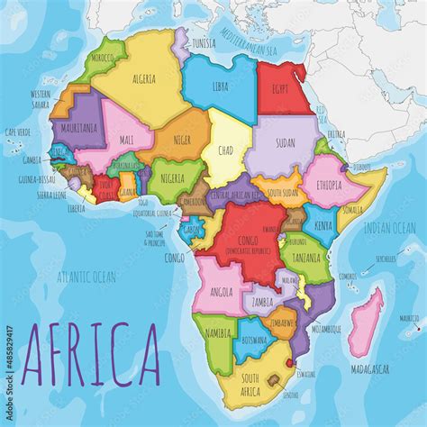 Africa Map, Map Of Africa, Africa Political Map, 50% OFF