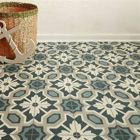 Vinyl Flooring Kitchen Bathroom Cushion Lino Green Grey Floral Tile ...