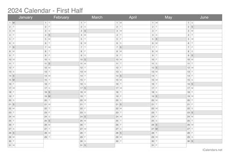 2024 Printable Calendar - PDF or Excel