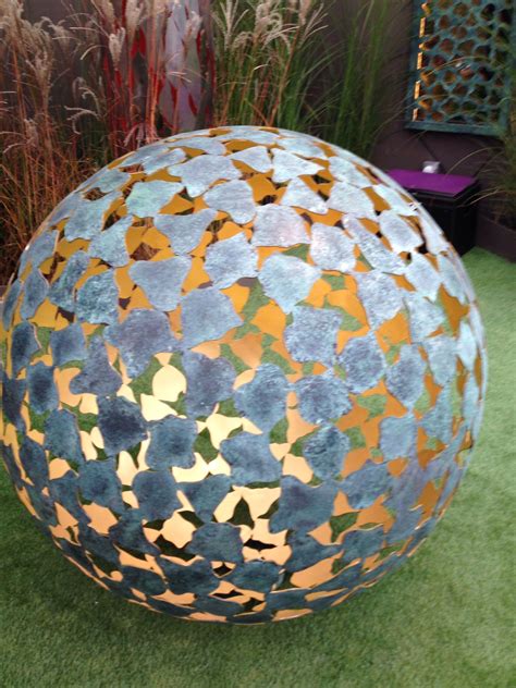 Gorgeous garden sphere at Decorex | Garden spheres, Decorative spheres, Garden design