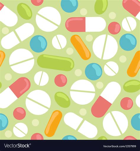 Pills seamless pattern background Royalty Free Vector Image