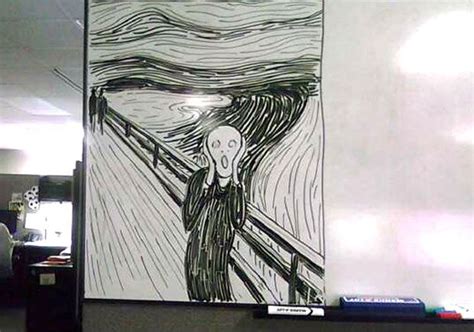 Elaborate Art on an Office Whiteboard | Kunst, Kunstprojekte, Projekte