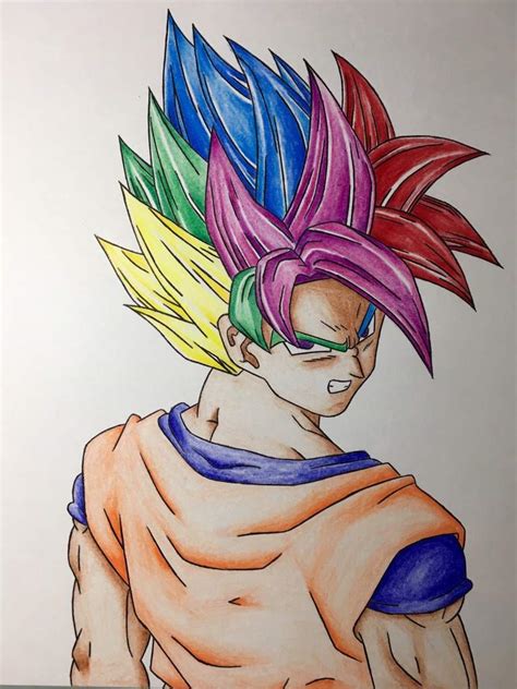 Goku Rainbow Super Saiyan drawing | DragonBallZ Amino