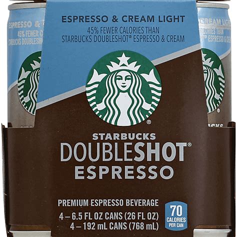 Starbucks Doubleshot Espresso & Cream Coffee, Lite 4-Pack / 6.5 fl. oz ...