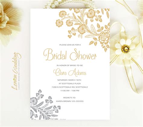 Elegant Bridal Shower Invitations - LemonWedding