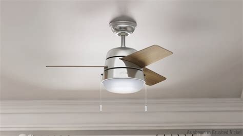 36 Brushed Nickel Ceiling Fan With Light | Shelly Lighting