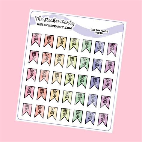 Day Off Planner Stickers | Day Off Flags – The Sticker Party