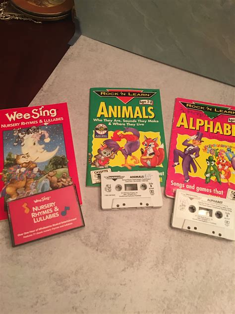 Vintage 1980s 1990s Rock n learn Wee sing Book cassettes preschool elementary school softcover ...