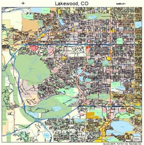 Amazon.com: Large Street & Road Map of Lakewood, Colorado CO - Printed poster size wall atlas of ...