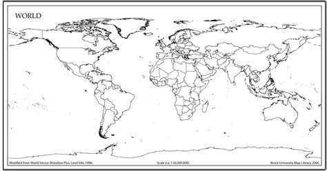 Outline Map Of The World With Countries