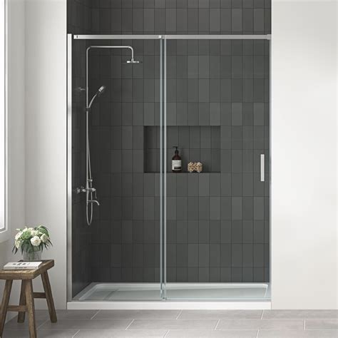 Ren Selections 60 in W x 78-3/4 in H Sliding Shower Door with Premium ...