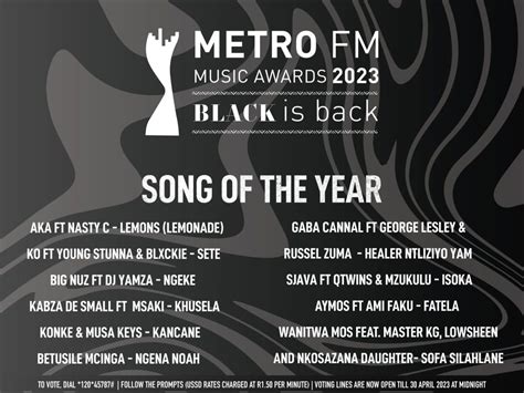 Song Of The Year Nominees 2024 - Legra Natalee